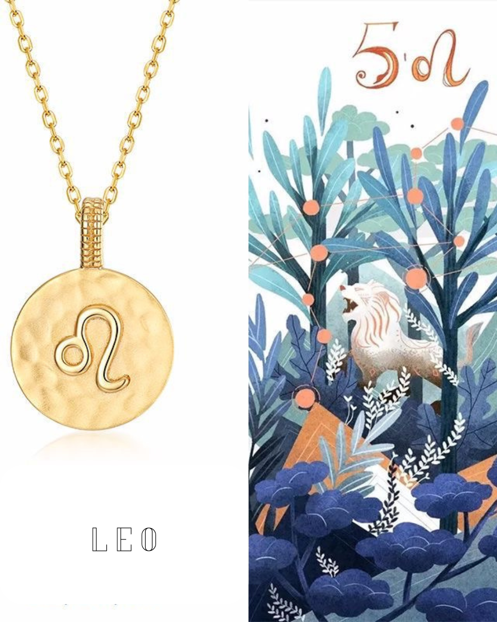 Zodiac Sign Necklace Leo Jewellery Leo Necklace Sterling Silver