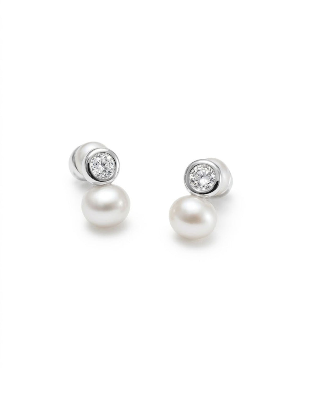 Diamond Fresh Pearl Stud silver