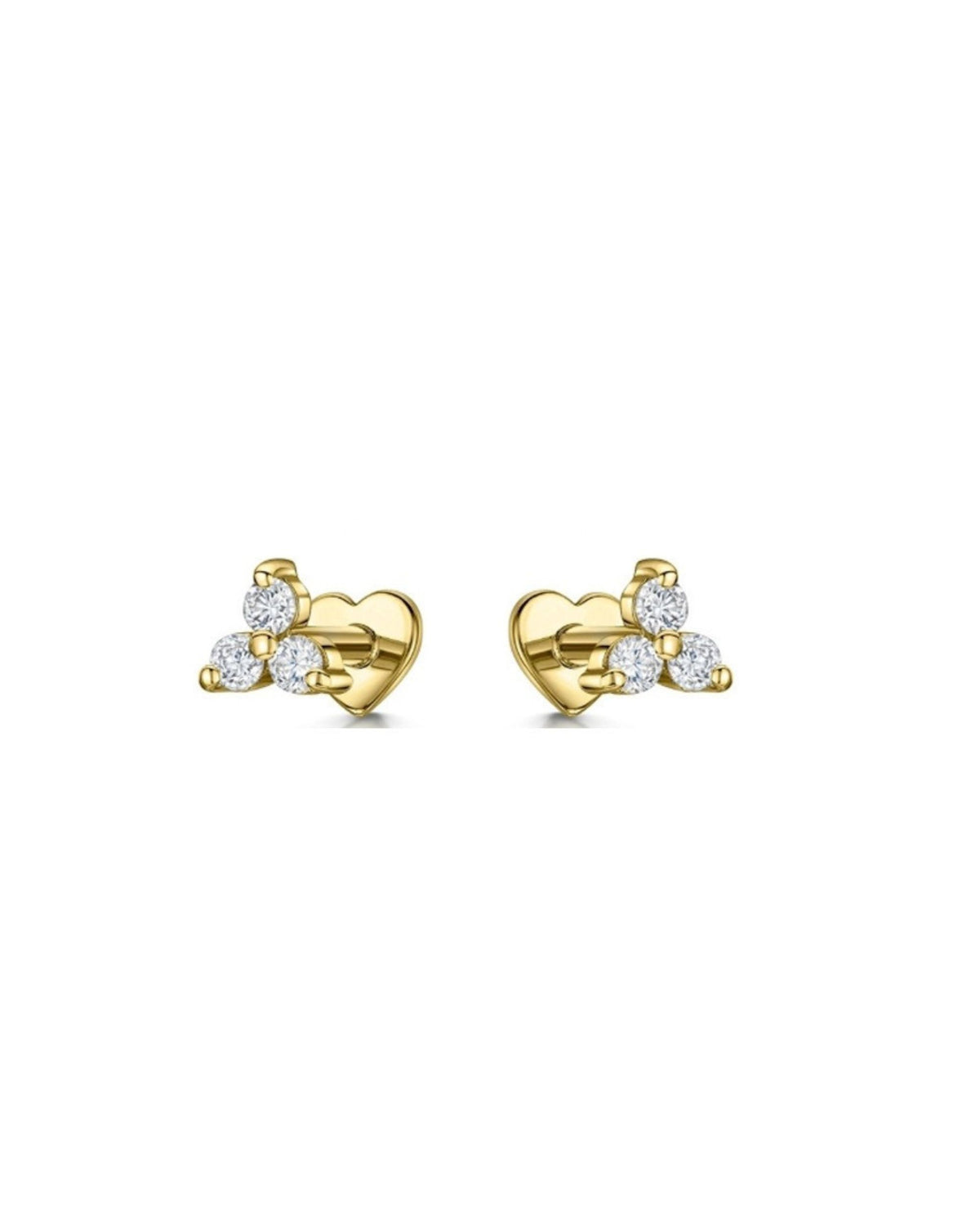 TRIANGLE ZIRCON FLAT HEART STUD