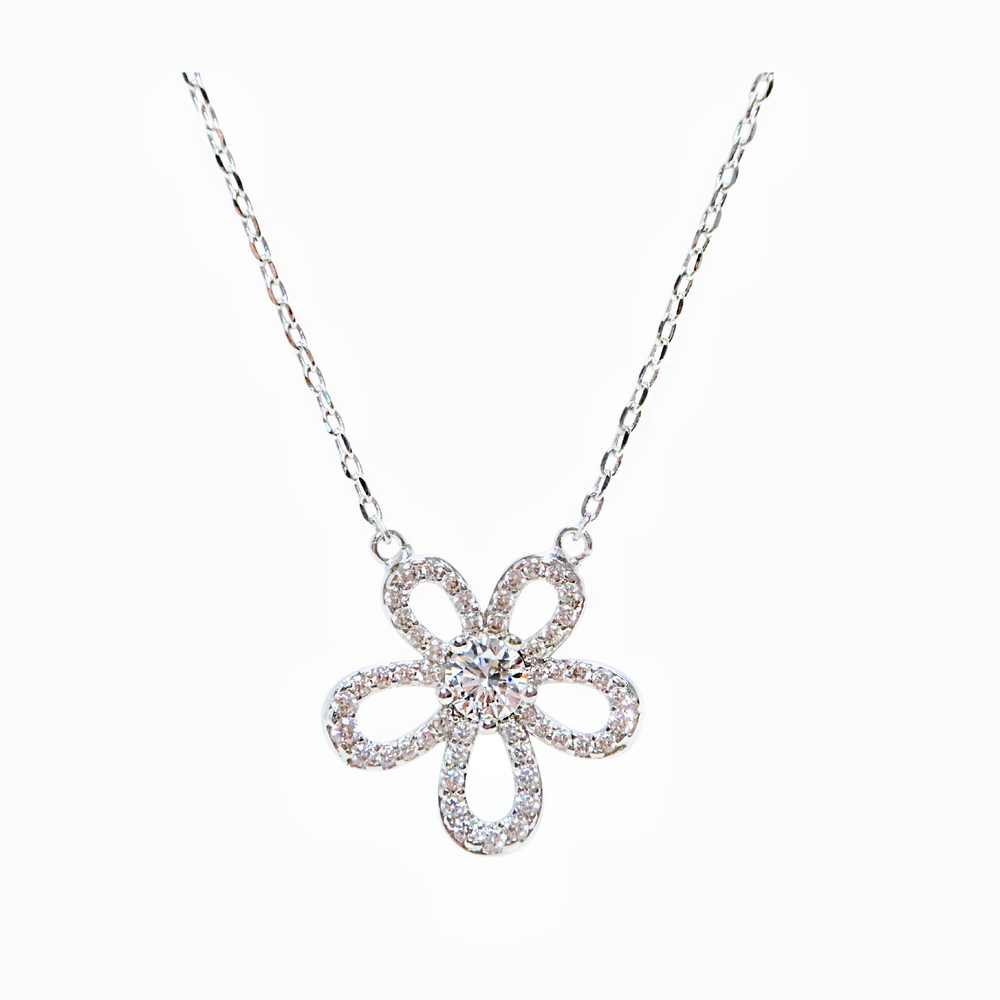 Gari zircon flower necklace