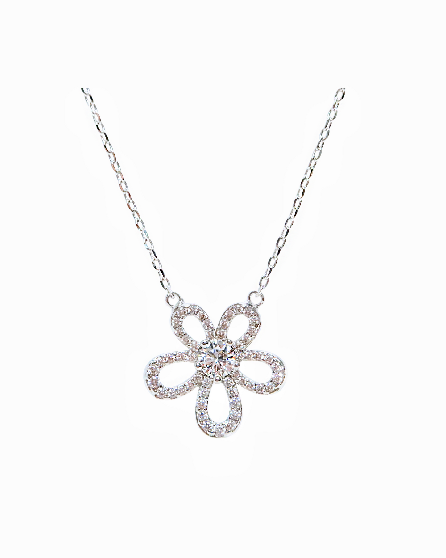 Gari zircon flower necklace