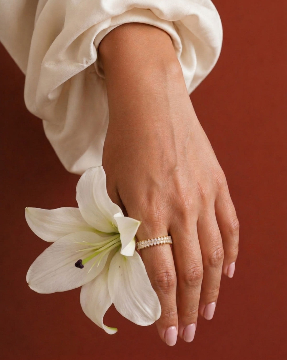 Eden zircon ring fully zircon embraced ring band