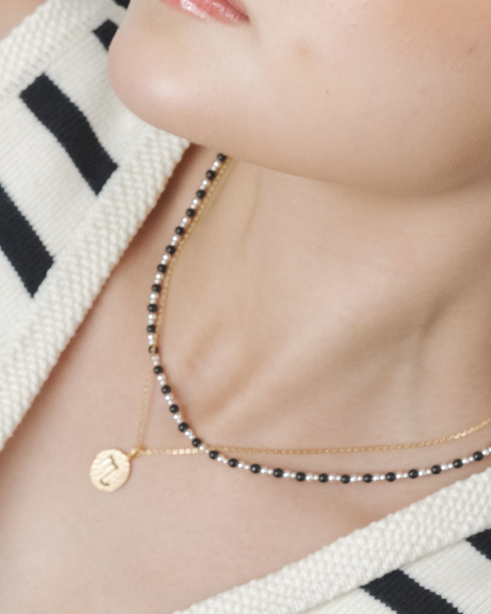 TWY Black agate chain necklace