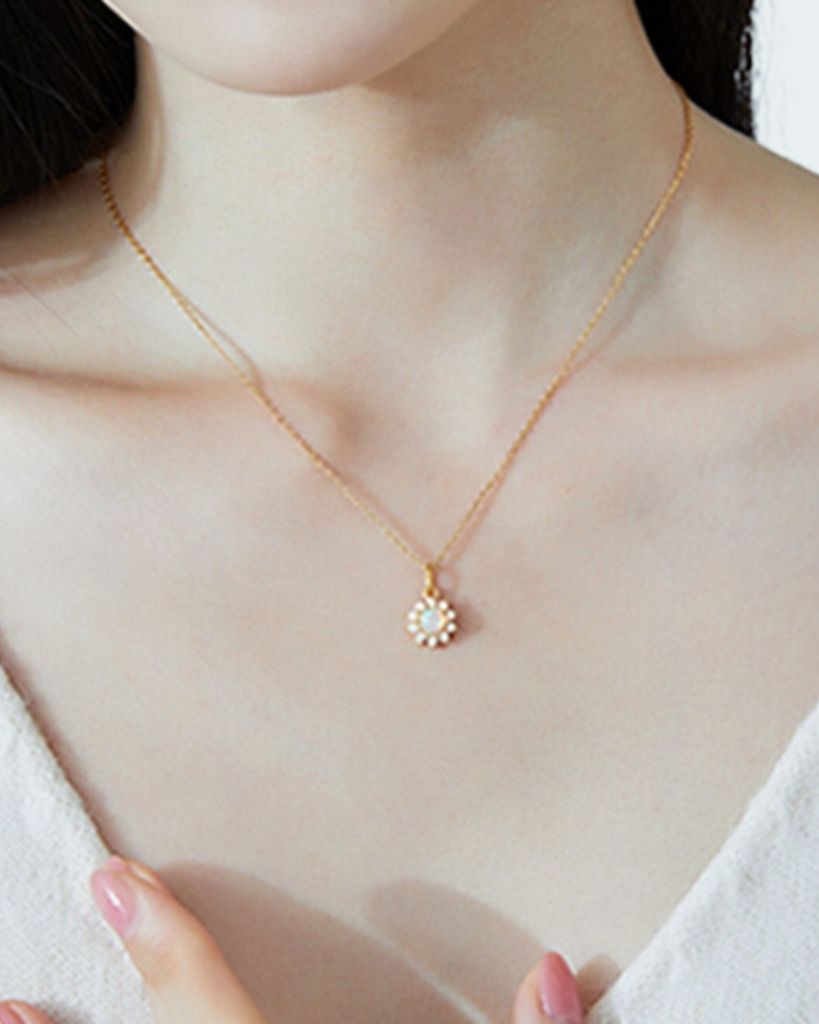 Nani Opal snowflake necklace TWYjewelry