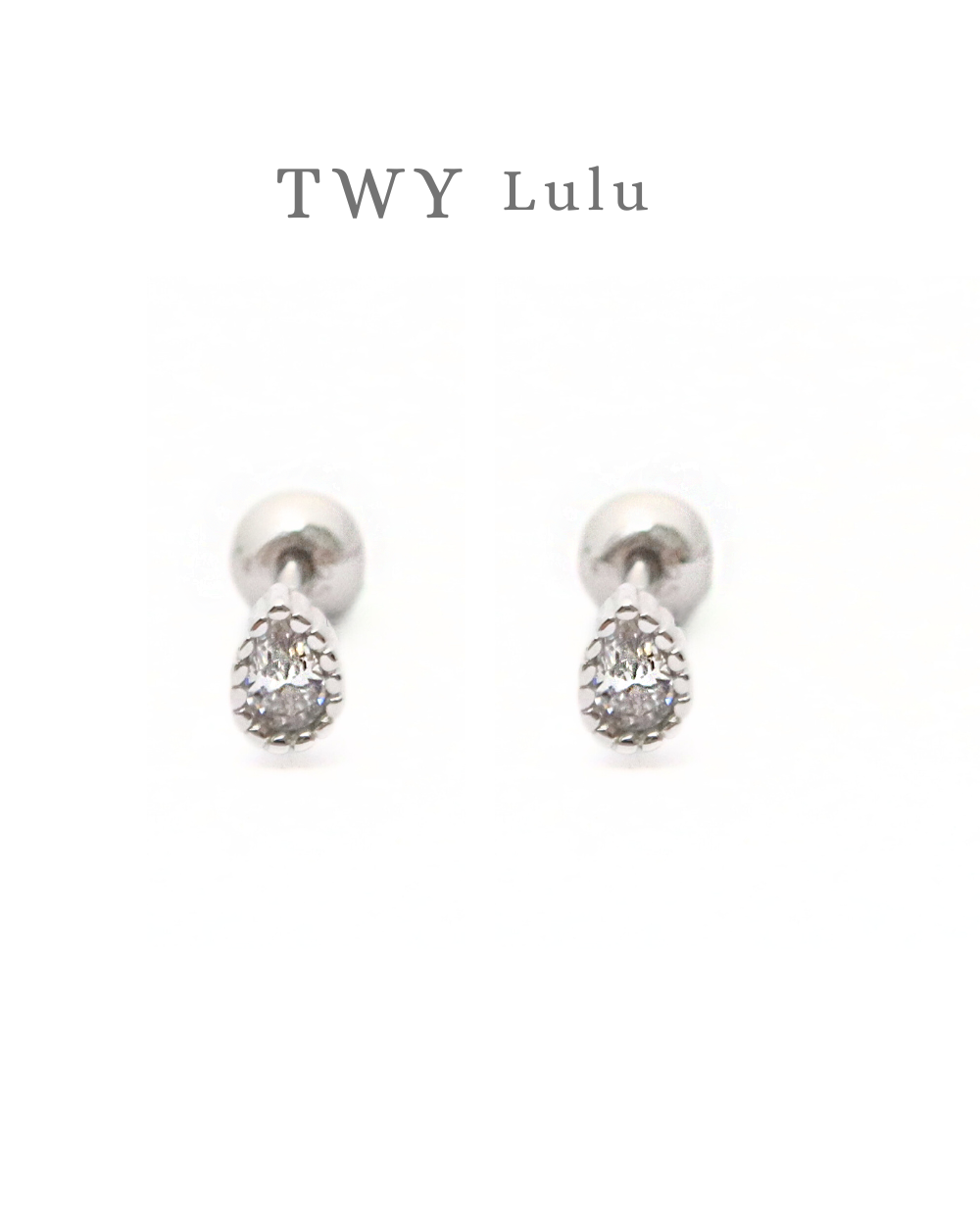 Oval zircon stud 925silver