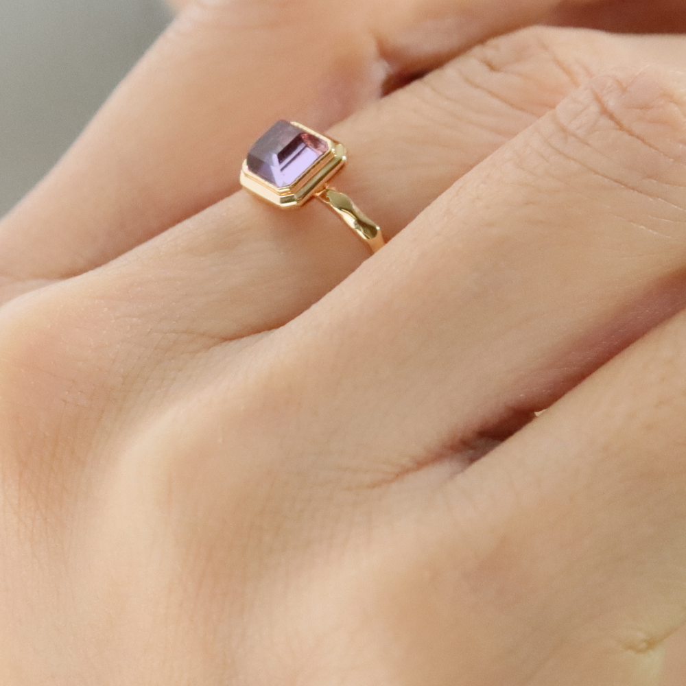 
                      
                        amethyst ring thick 14K vermeil adjusted size
                      
                    
