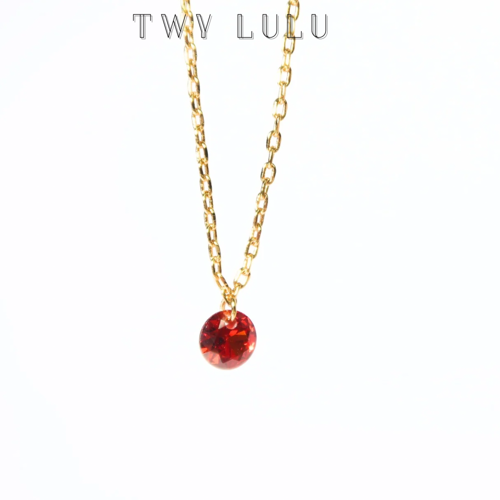 Float diamond necklace -Red