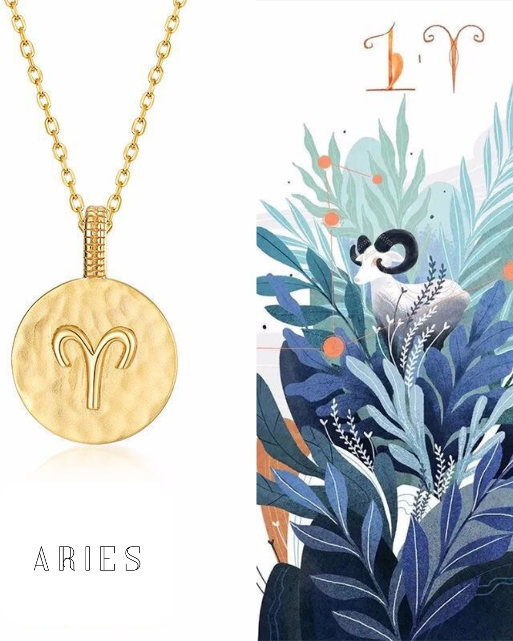 Zodiac sign necklace- Aries