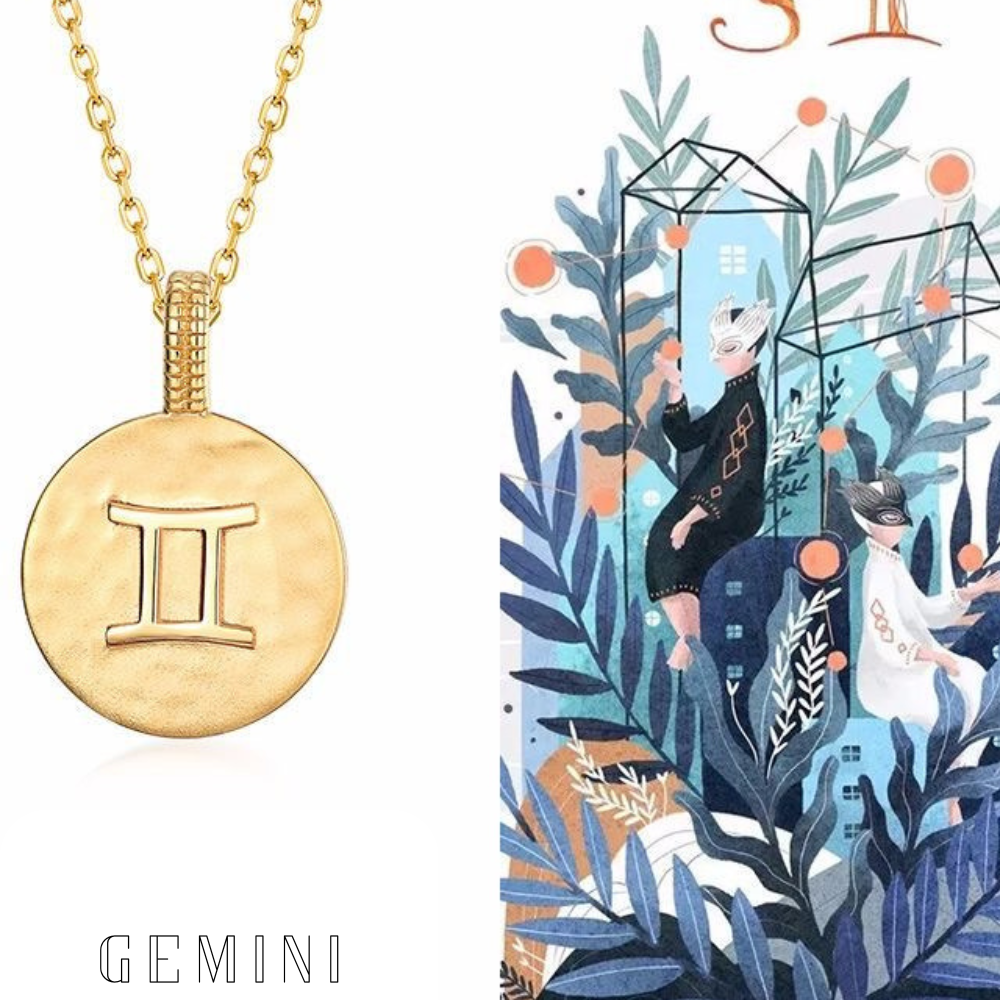 Zodiac sign necklace- Gemini