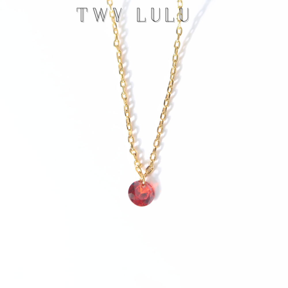 Float diamond necklace -Red