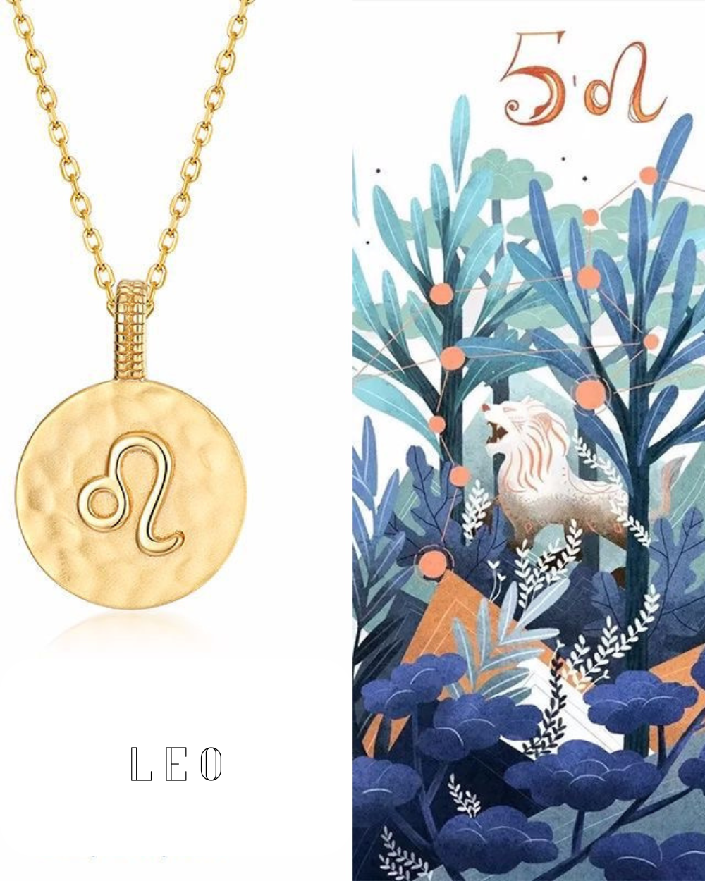 Zodiac sign necklace- Leo