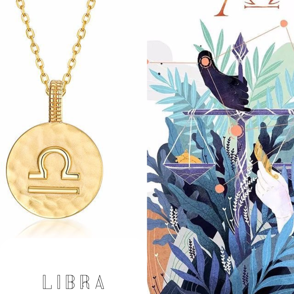 Zodiac sign necklace-Libra