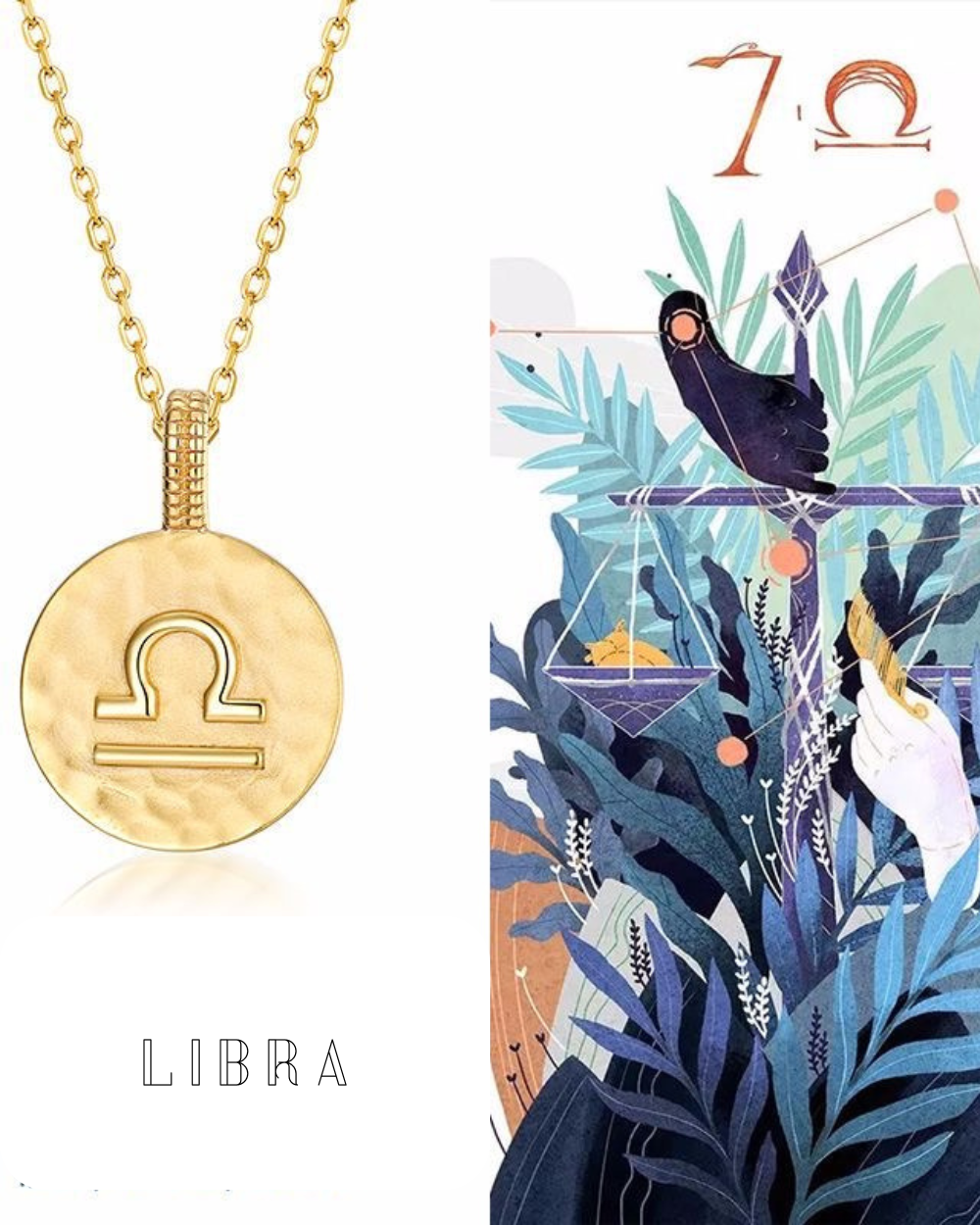 Zodiac sign necklace-Libra