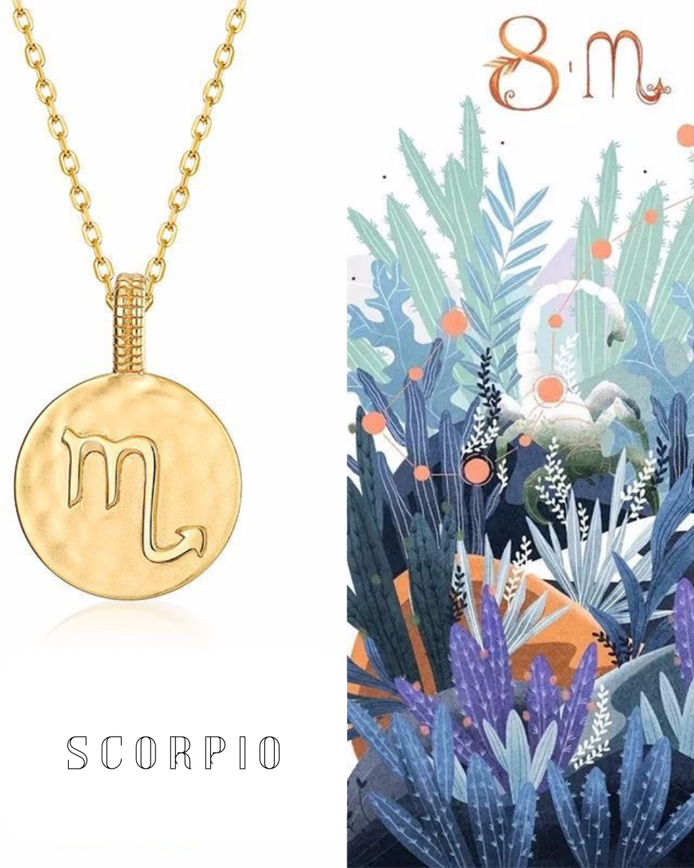 Zodiac sign necklace-Scorpion