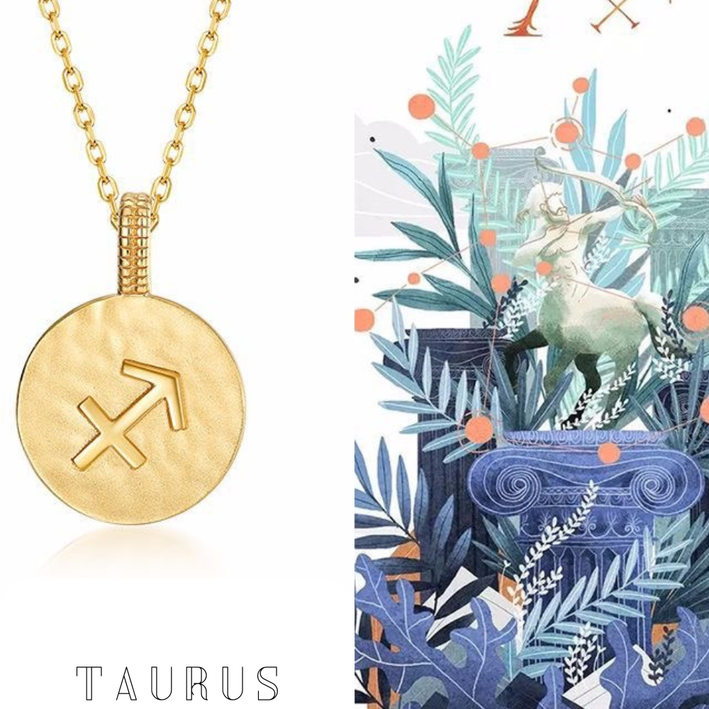 Zodiac sign necklace- Taurus