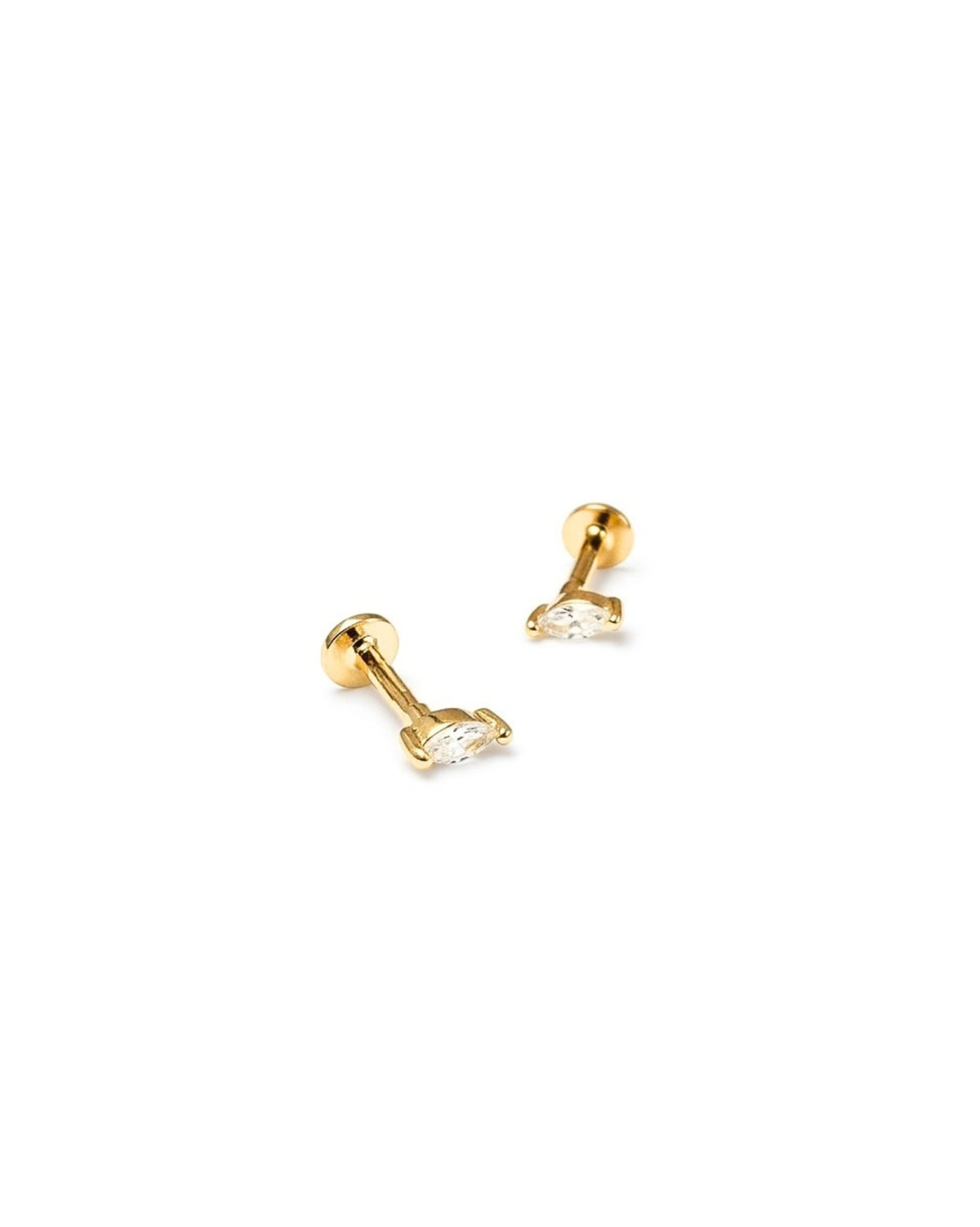 WATERDROP ZIRCON FLAT ROUND STUD