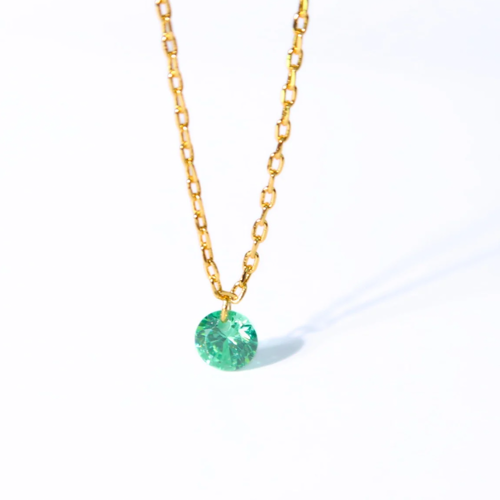 
                      
                        Float diamond necklace -Green
                      
                    