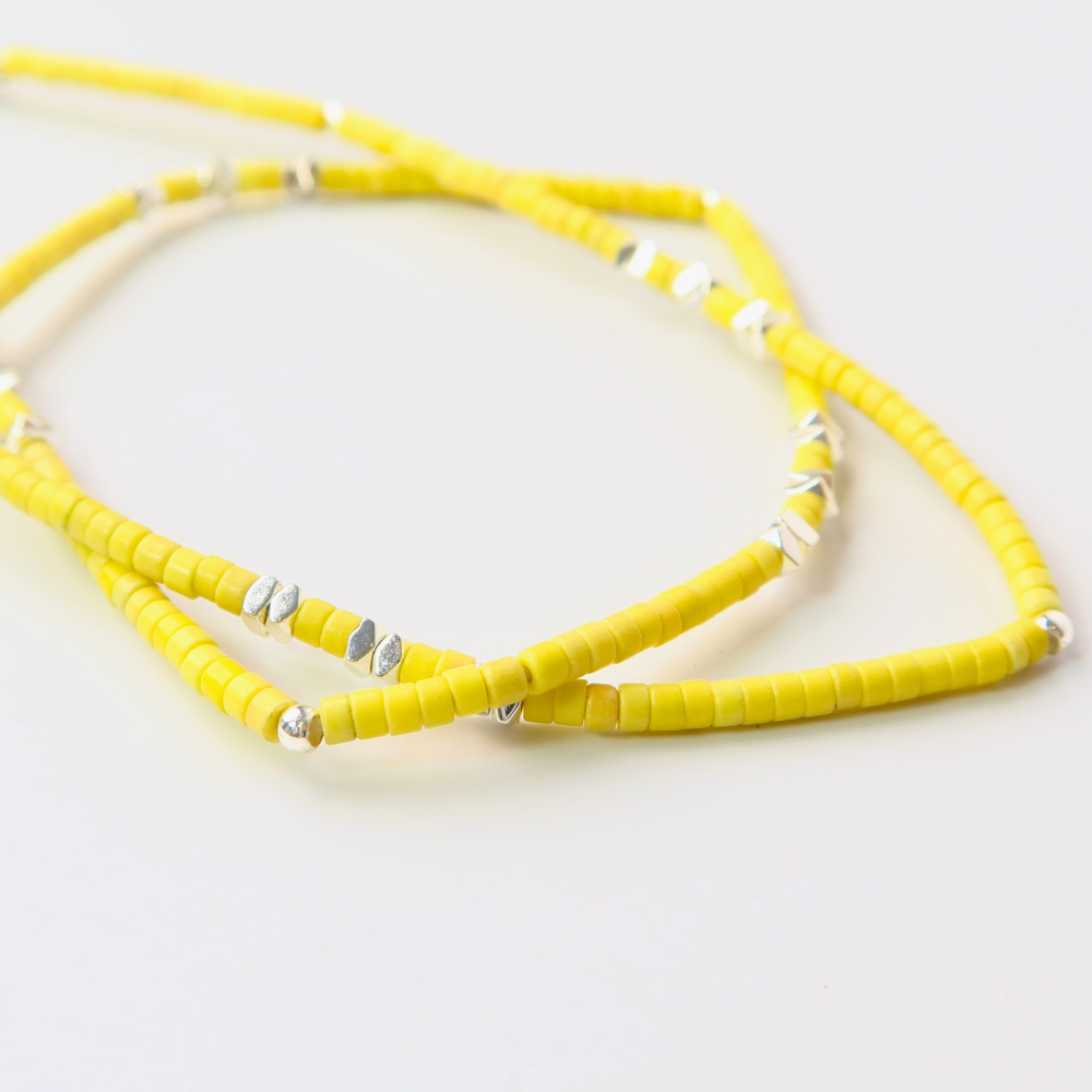 Play beads chocker necklace (yellow)