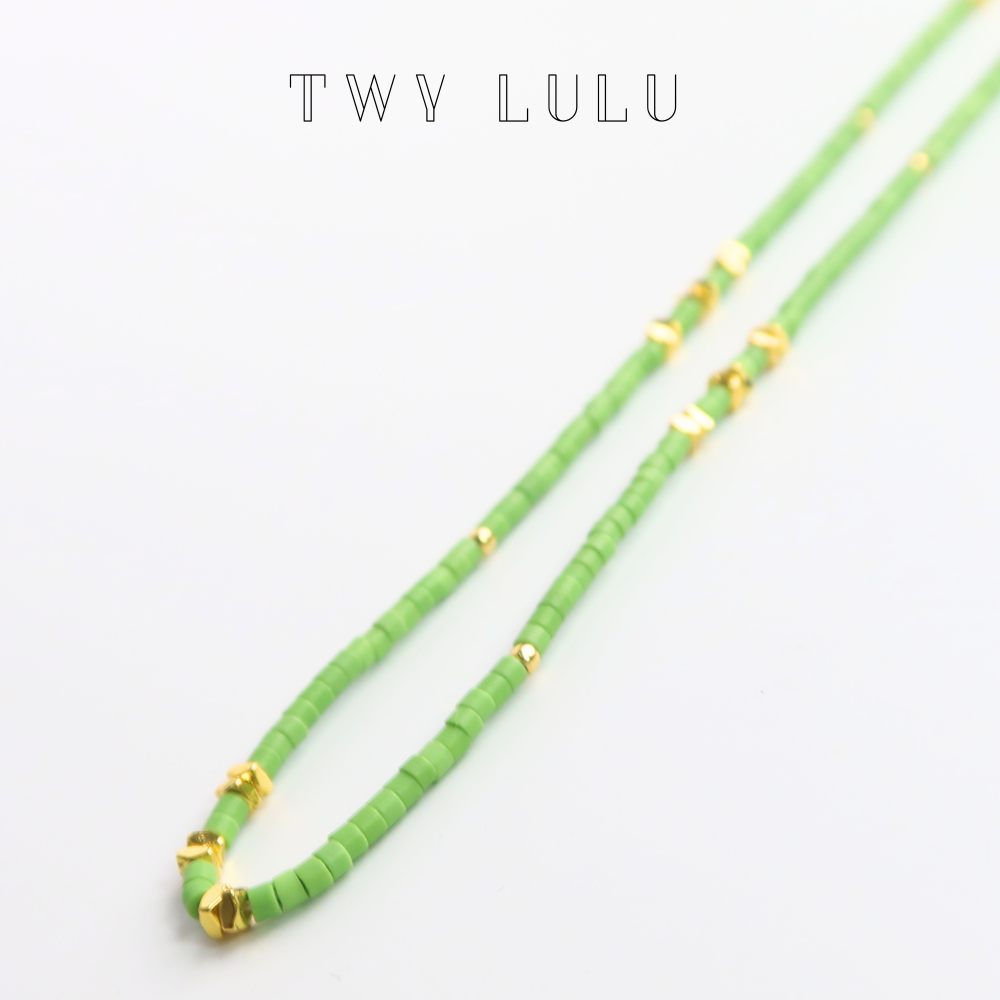 Play beads chocker necklace (green)