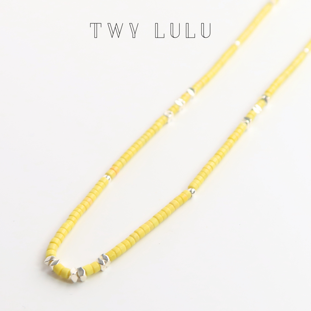 Play beads chocker necklace (yellow)