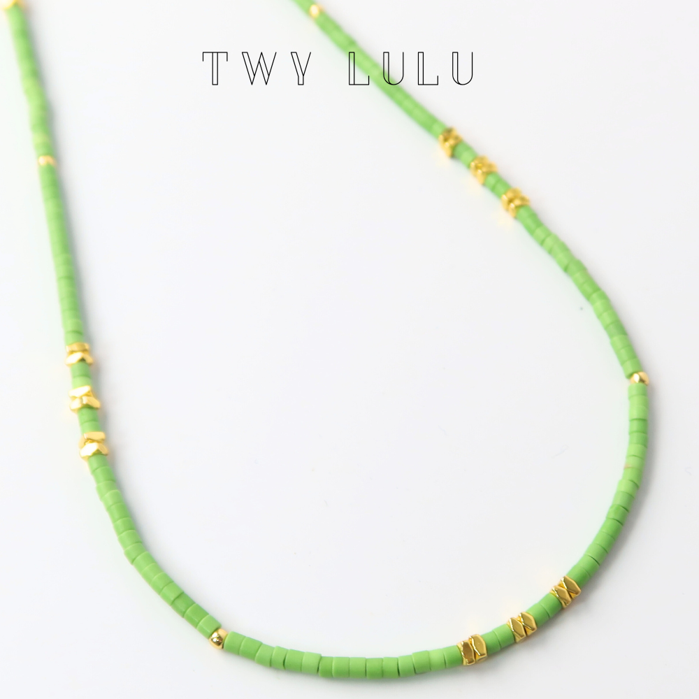 Play beads chocker necklace (green)