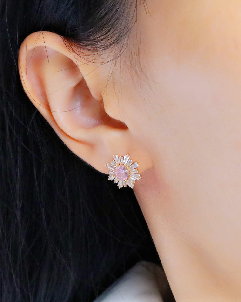 firework zircon stud with 5A sparkling zircon