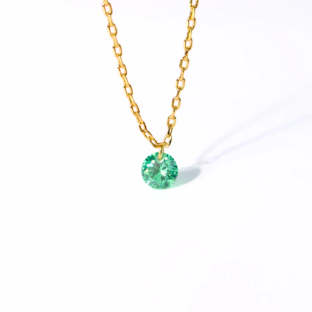 
                      
                        Float diamond necklace -Green
                      
                    