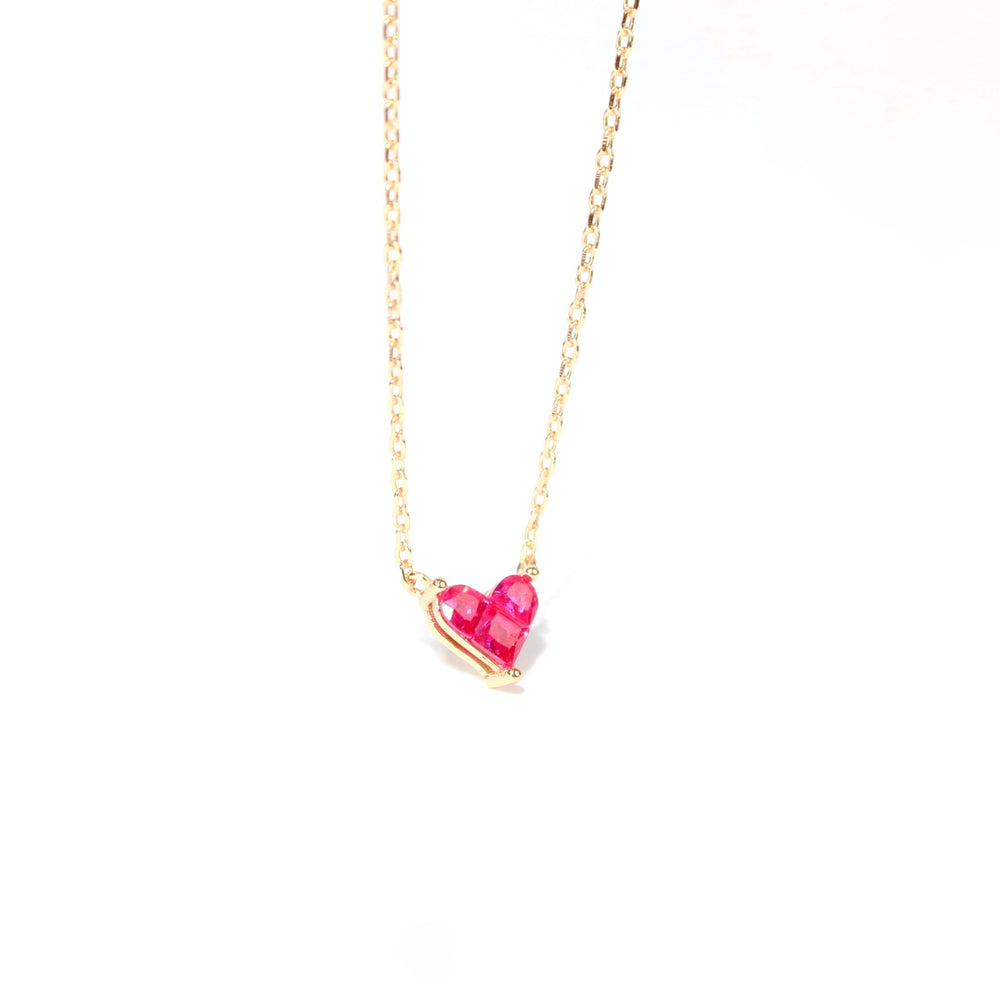 
                      
                        Tiny ruby heart necklace 925silver 14vermeil
                      
                    