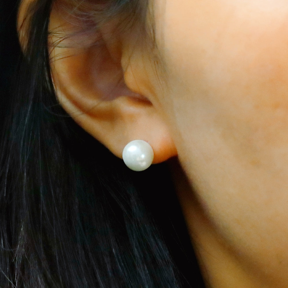 1cm pearl srew-locker stud 925silver 14k vermeil