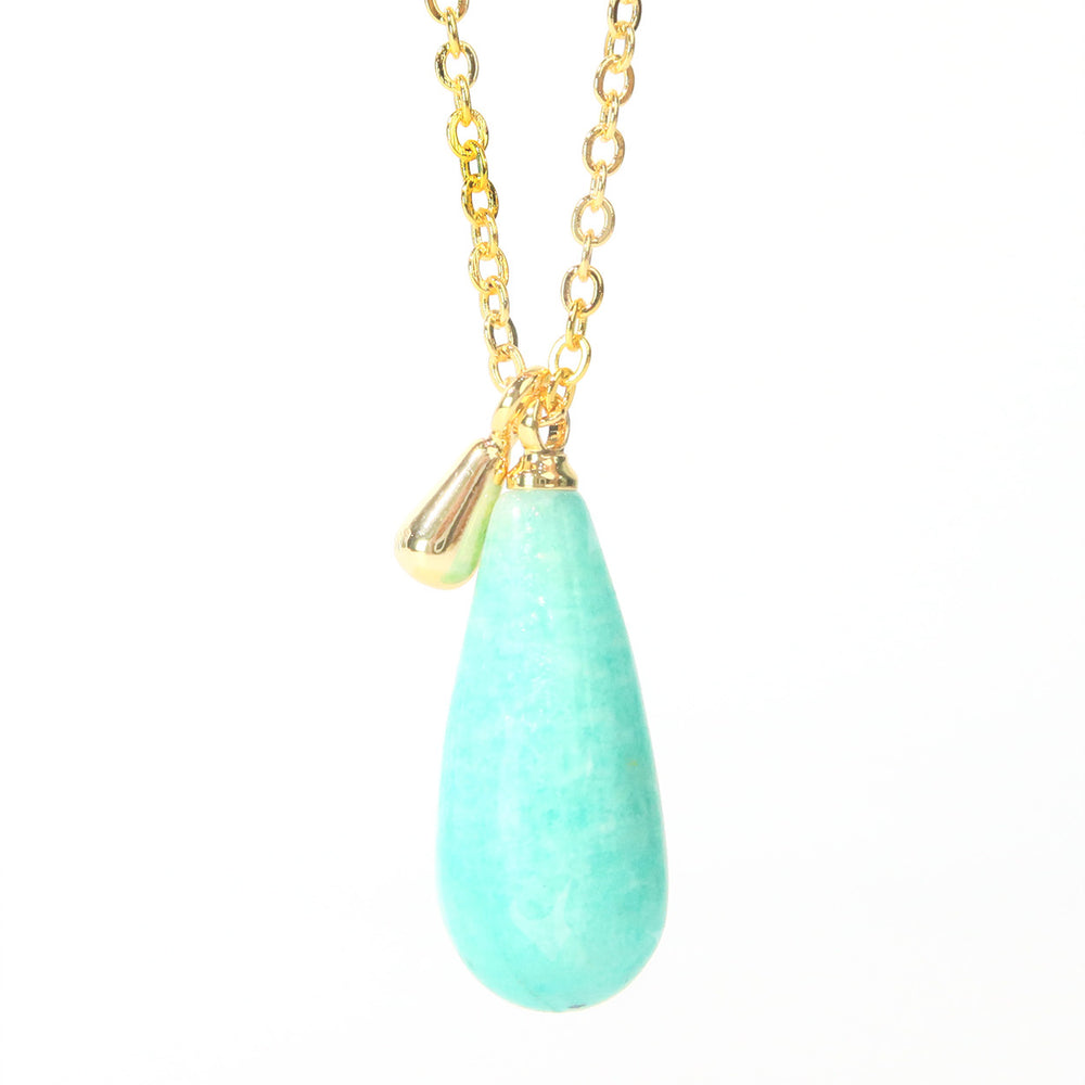 waterdrop Amazonyte long necklace