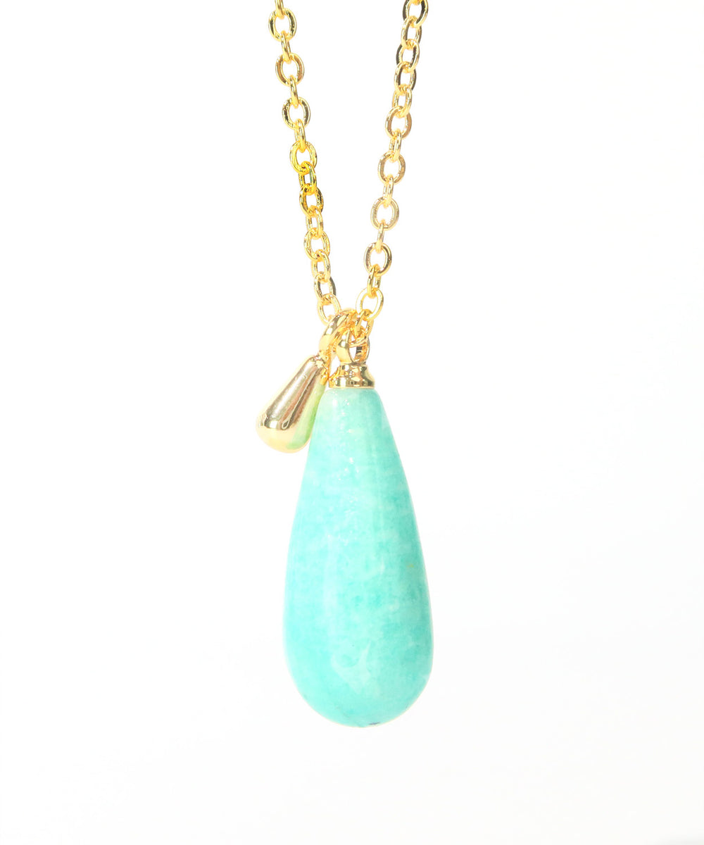 waterdrop Amazonyte long necklace