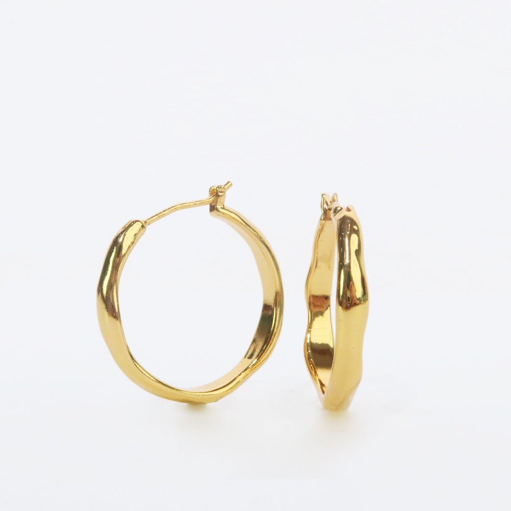 Lan hoop 18k gold plating