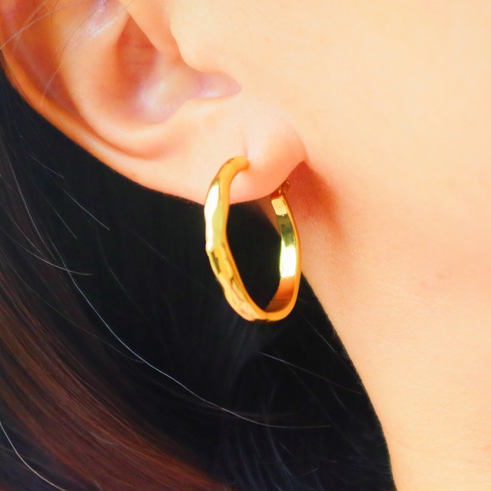 Lan hoop 18k gold plating