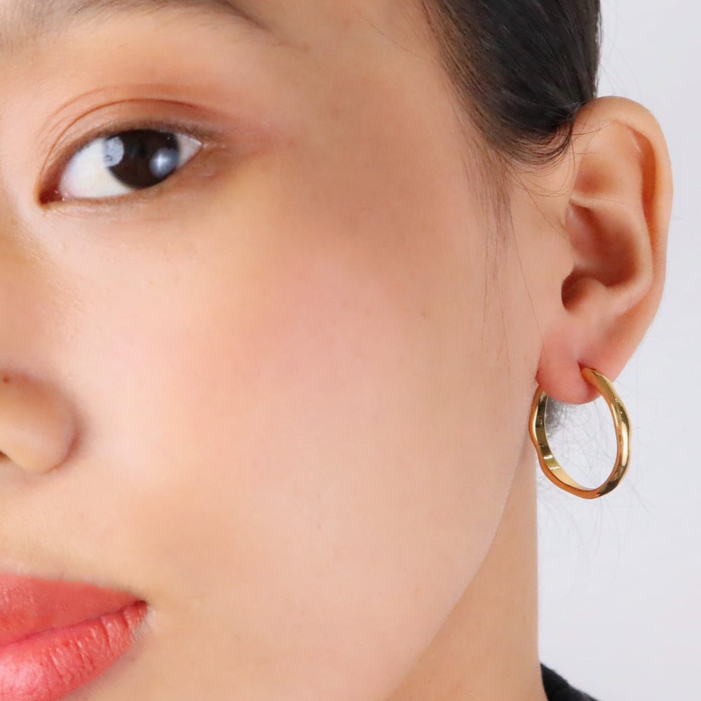 Lan hoop 18k gold plating