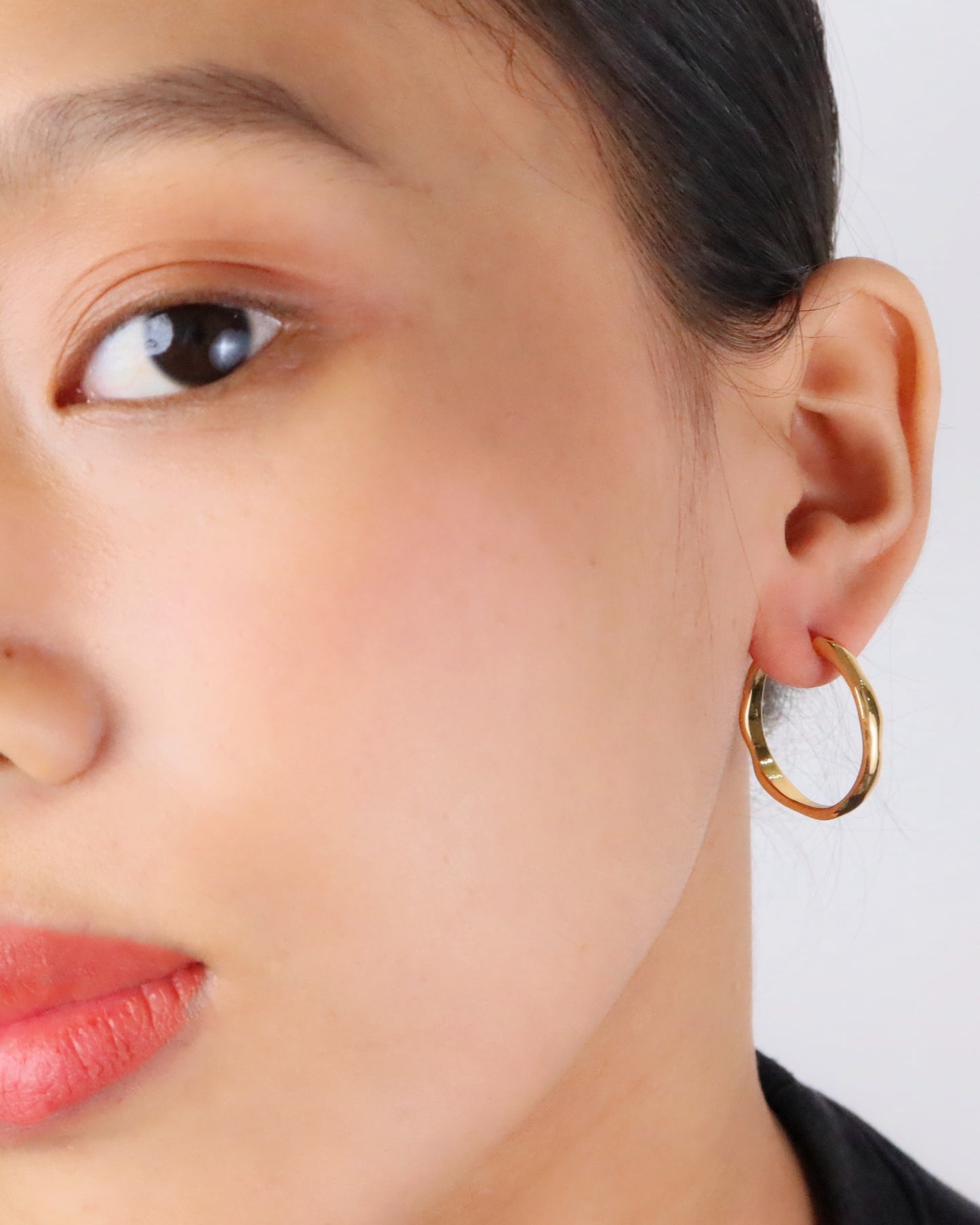 Lan hoop 18k gold plating