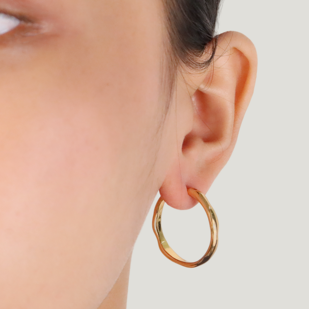 Lan hoop 18k gold plating