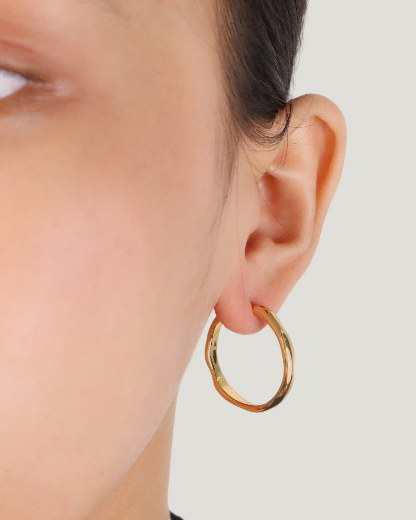 Lan hoop 18k gold plating