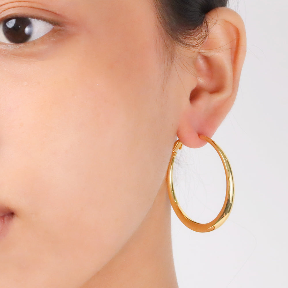 Leeyun mega hoop 18k gold plating