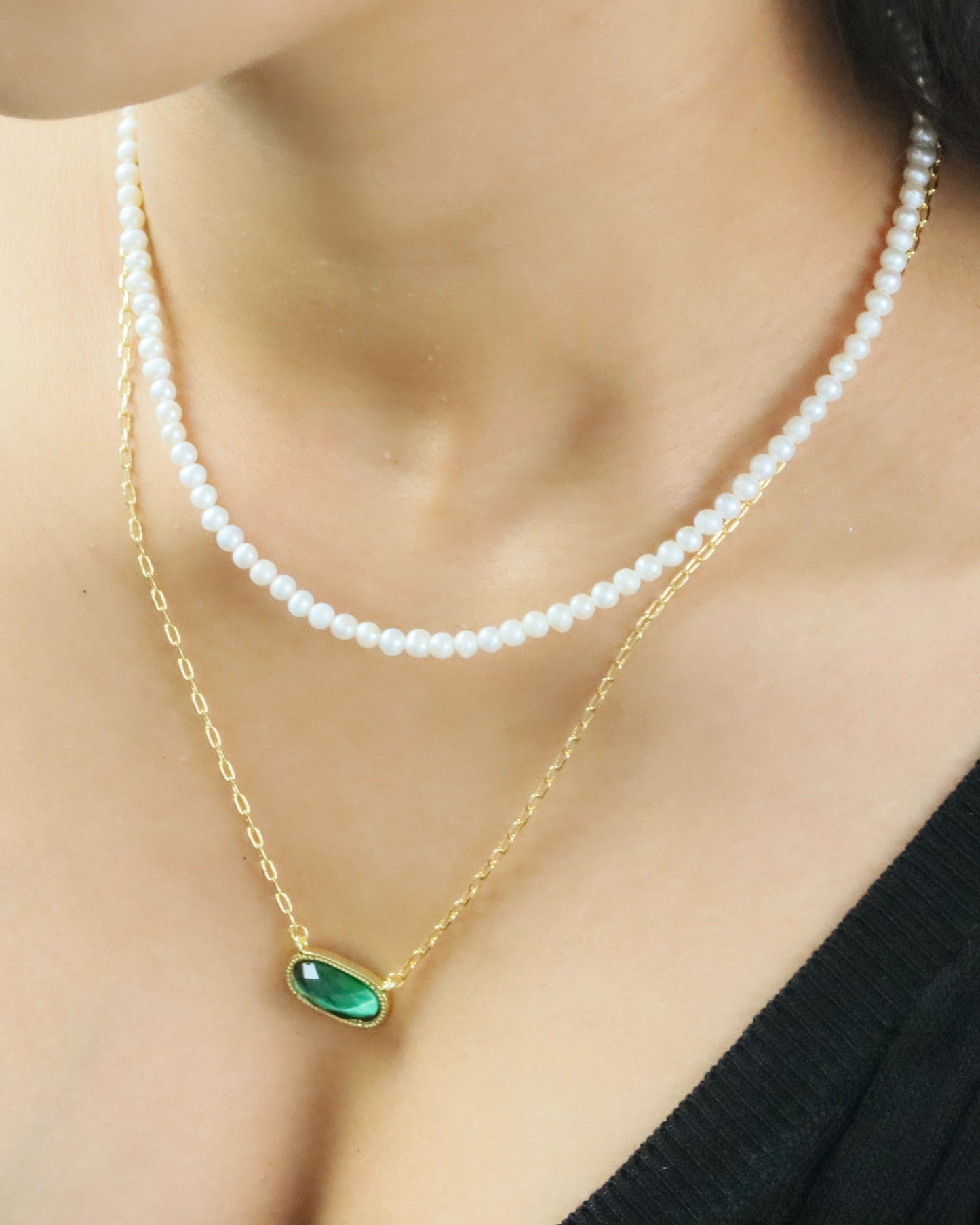 Mini water fresh pearl chocker 925silver