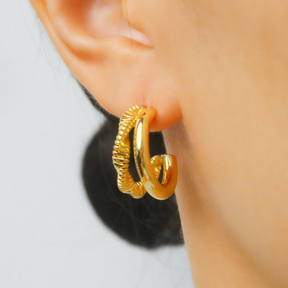 Judy braid hoop 18k gold plating