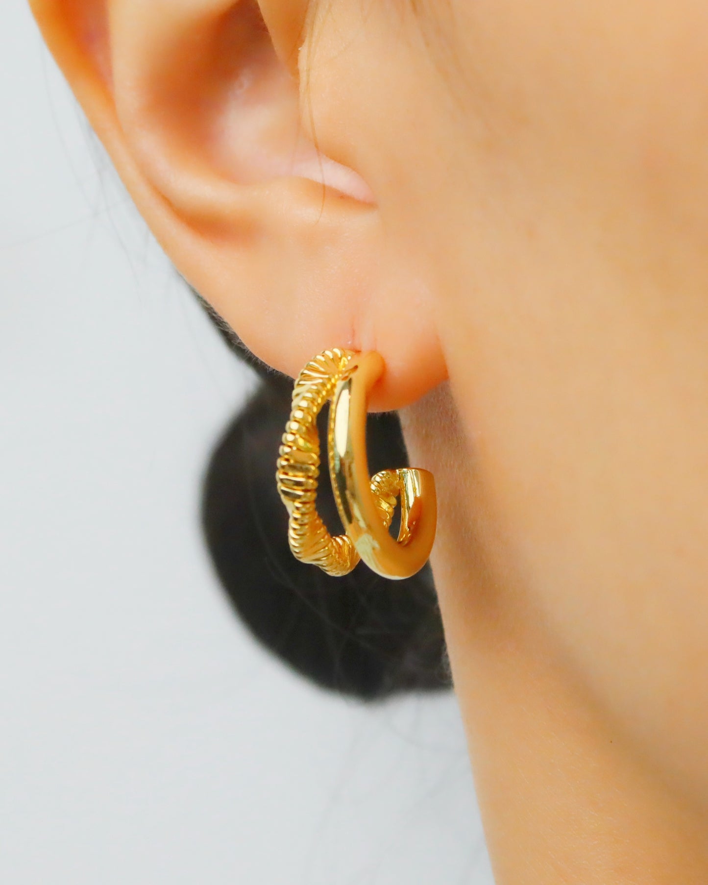 Judy braid hoop 18k gold plating