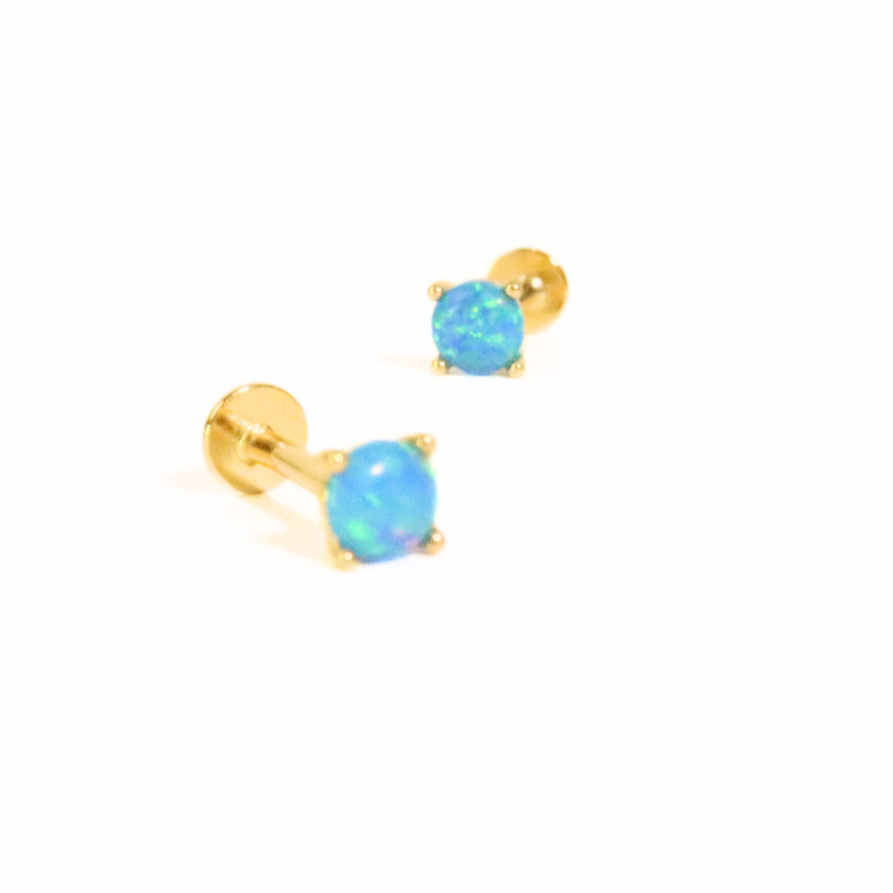 
                      
                        Mini Blue Opal flat-locker stud
                      
                    