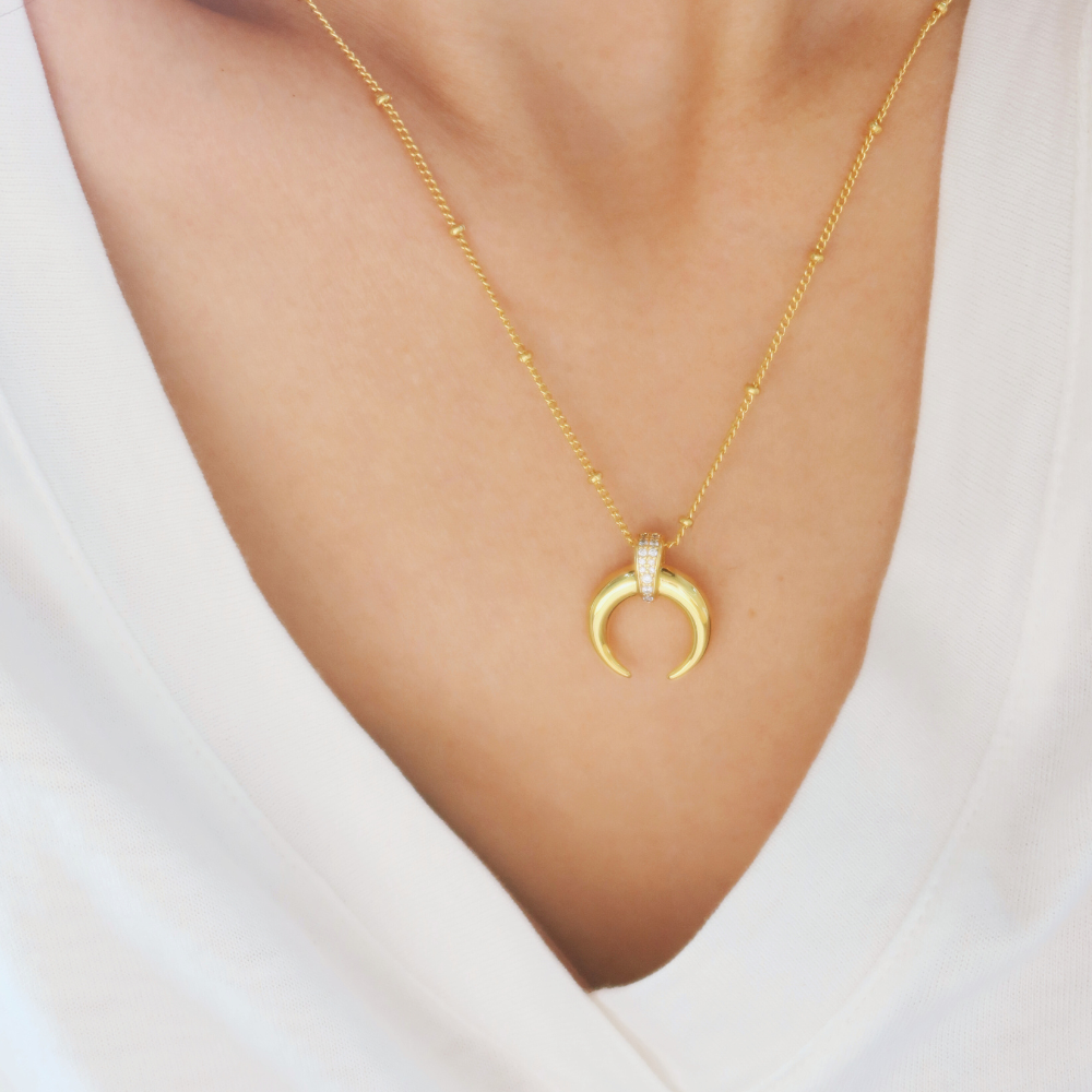 
                      
                        Crescent zircon necklace
                      
                    