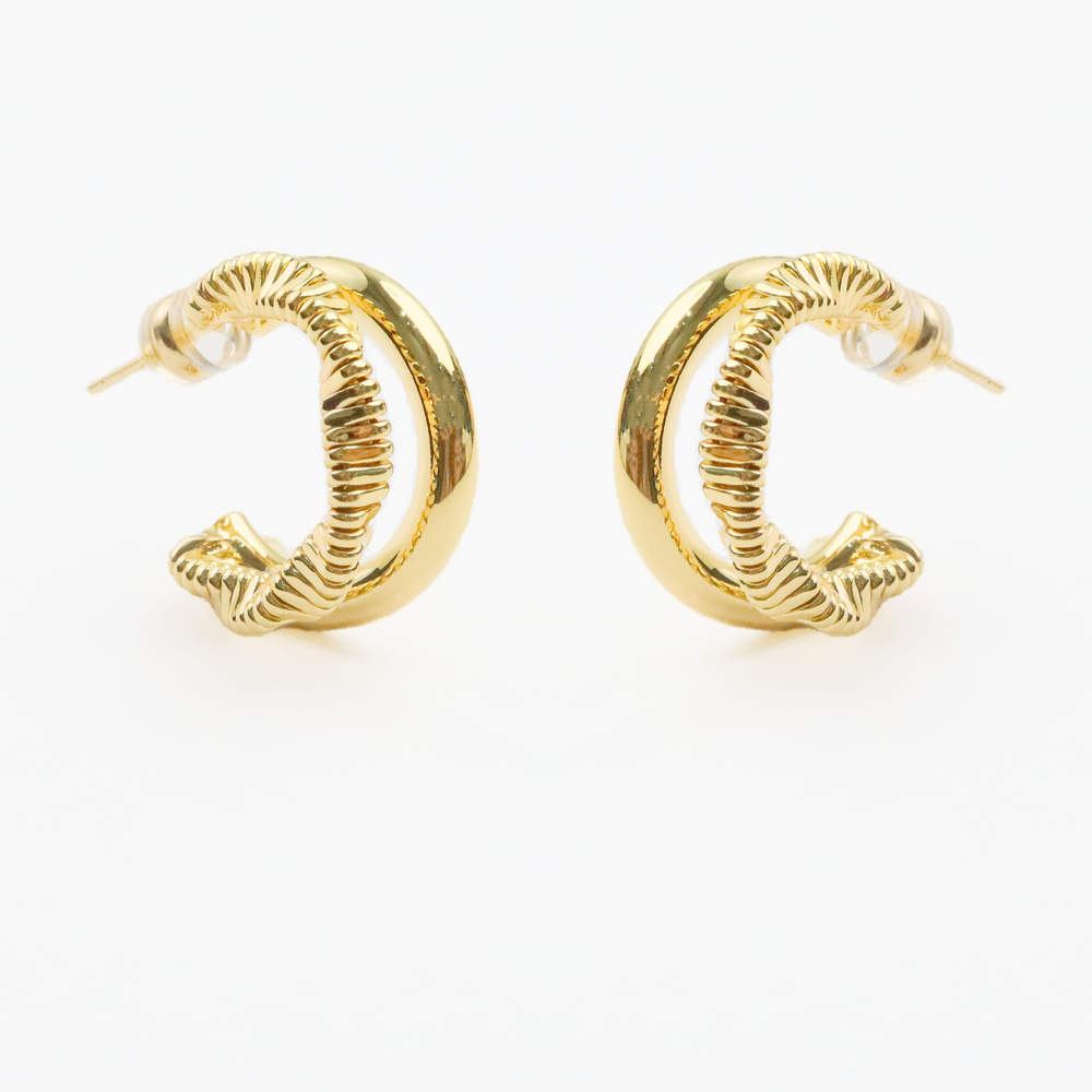 Judy braid hoop 18k gold plating