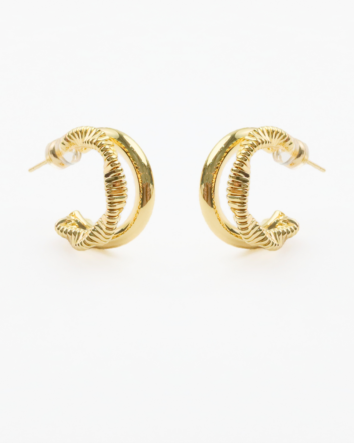 Judy braid hoop 18k gold plating